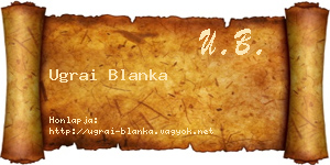Ugrai Blanka névjegykártya